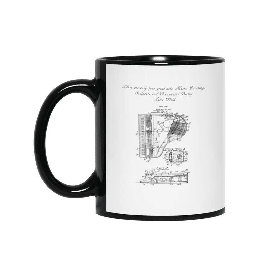 There are only four great art...Piano patent print Siyah Kupa