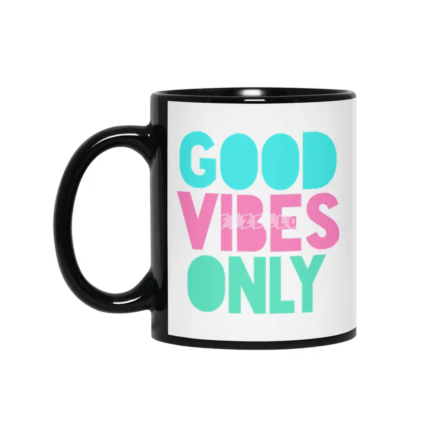 Pastel Good Vibes Only Siyah Kupa