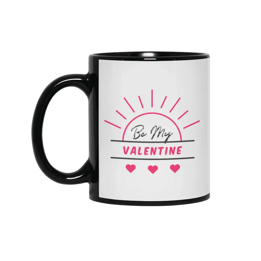 Be My Valentine Siyah Kupa
