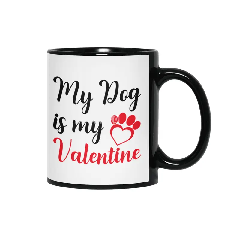 My Dog is My Valentine Shirt,Dog Shirts Siyah Kupa