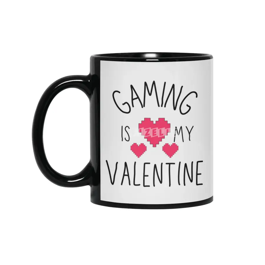 Gaming Is My Valentine 8 Bit Heart Siyah Kupa