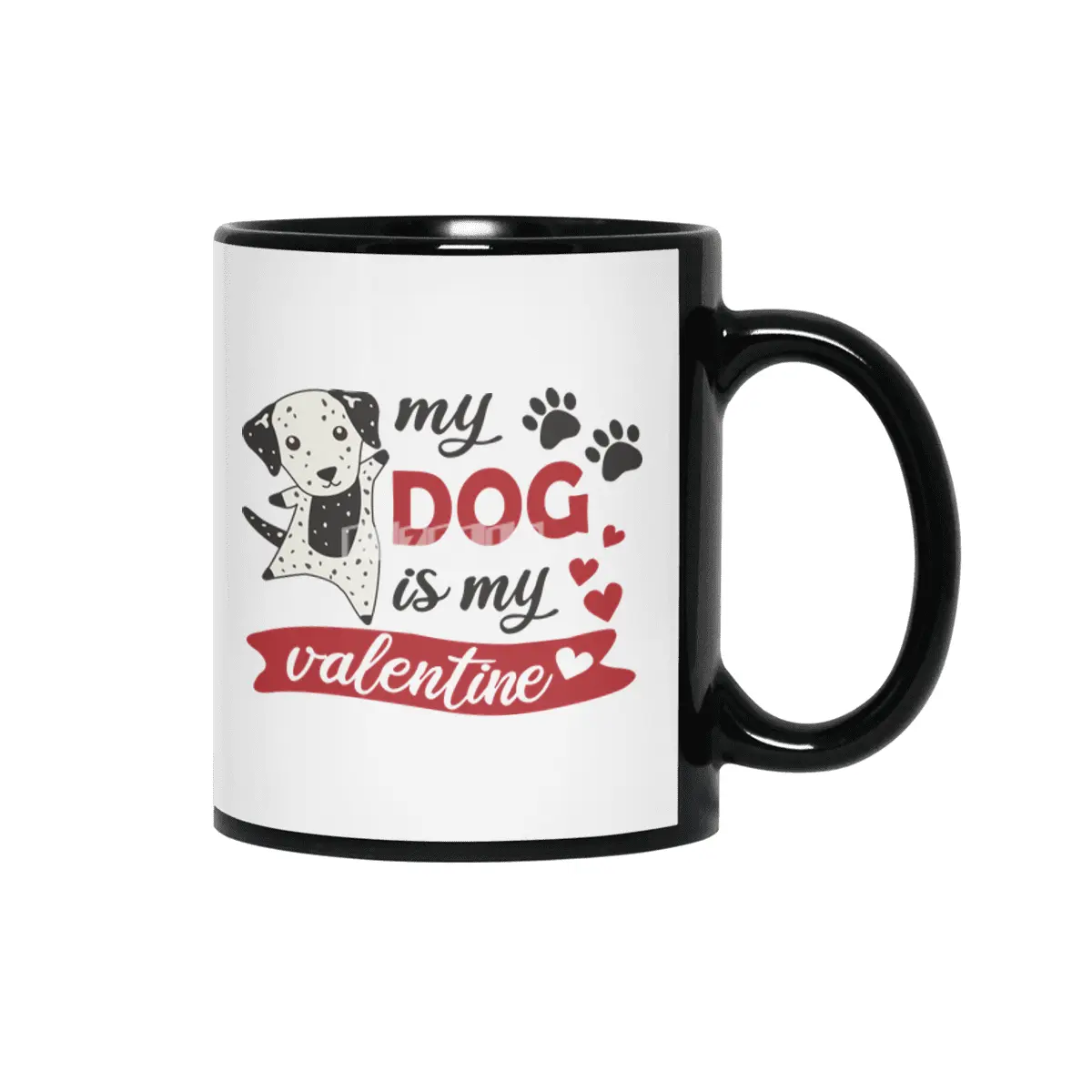 Dalmatian Valentine's Day - My Dog Is My Valentine Siyah Kupa