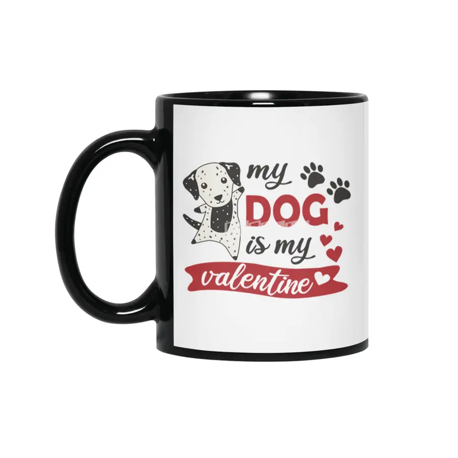 Dalmatian Valentine's Day - My Dog Is My Valentine Siyah Kupa