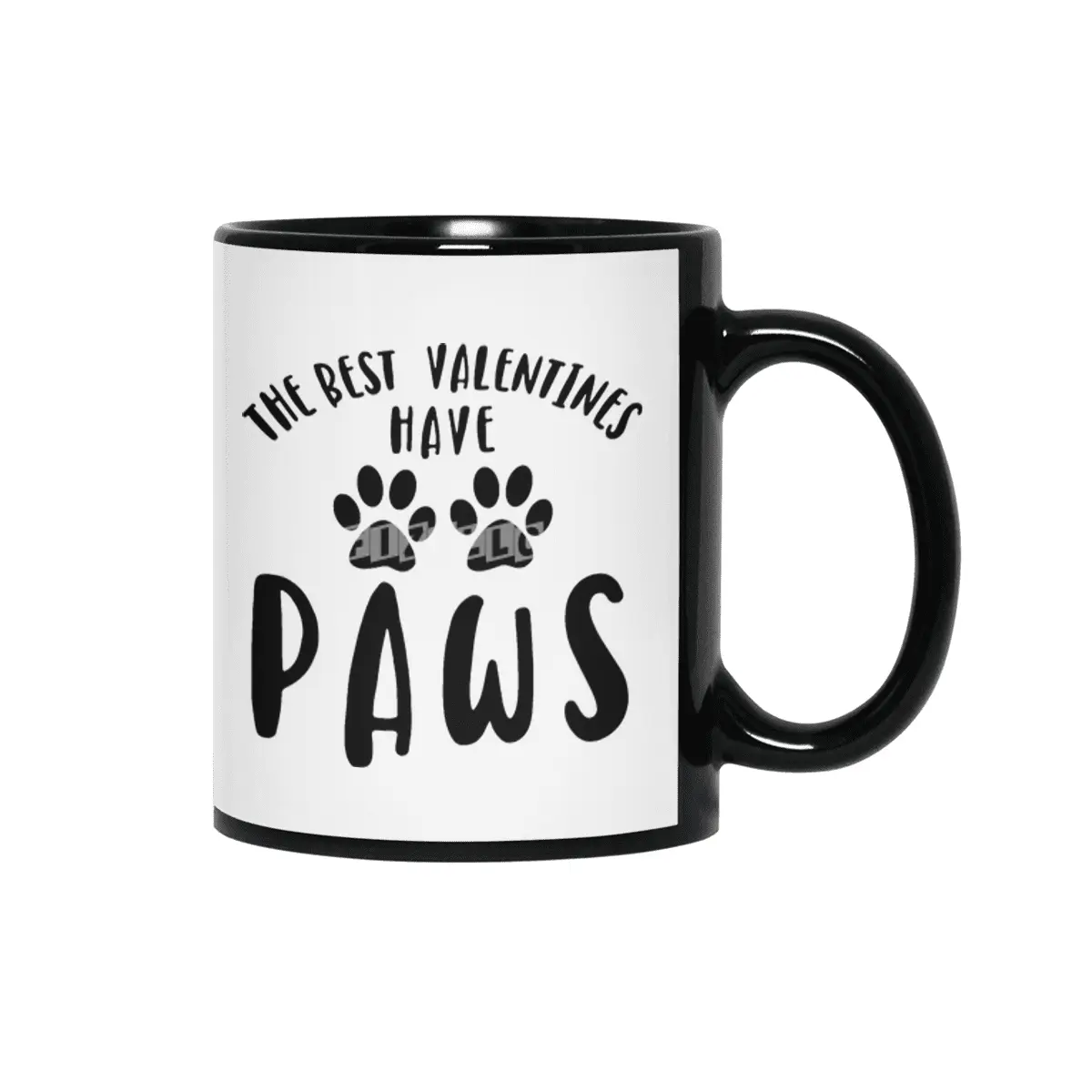 The best valentines have paws, My Valentine has Paws, Dog Valentines Day Siyah Kupa