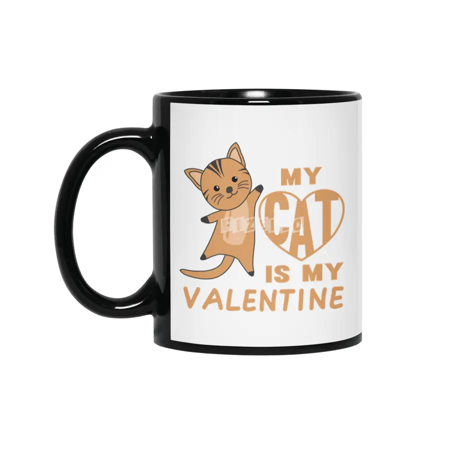 My Cat Is My Valentine Cute Cats For Women Siyah Kupa