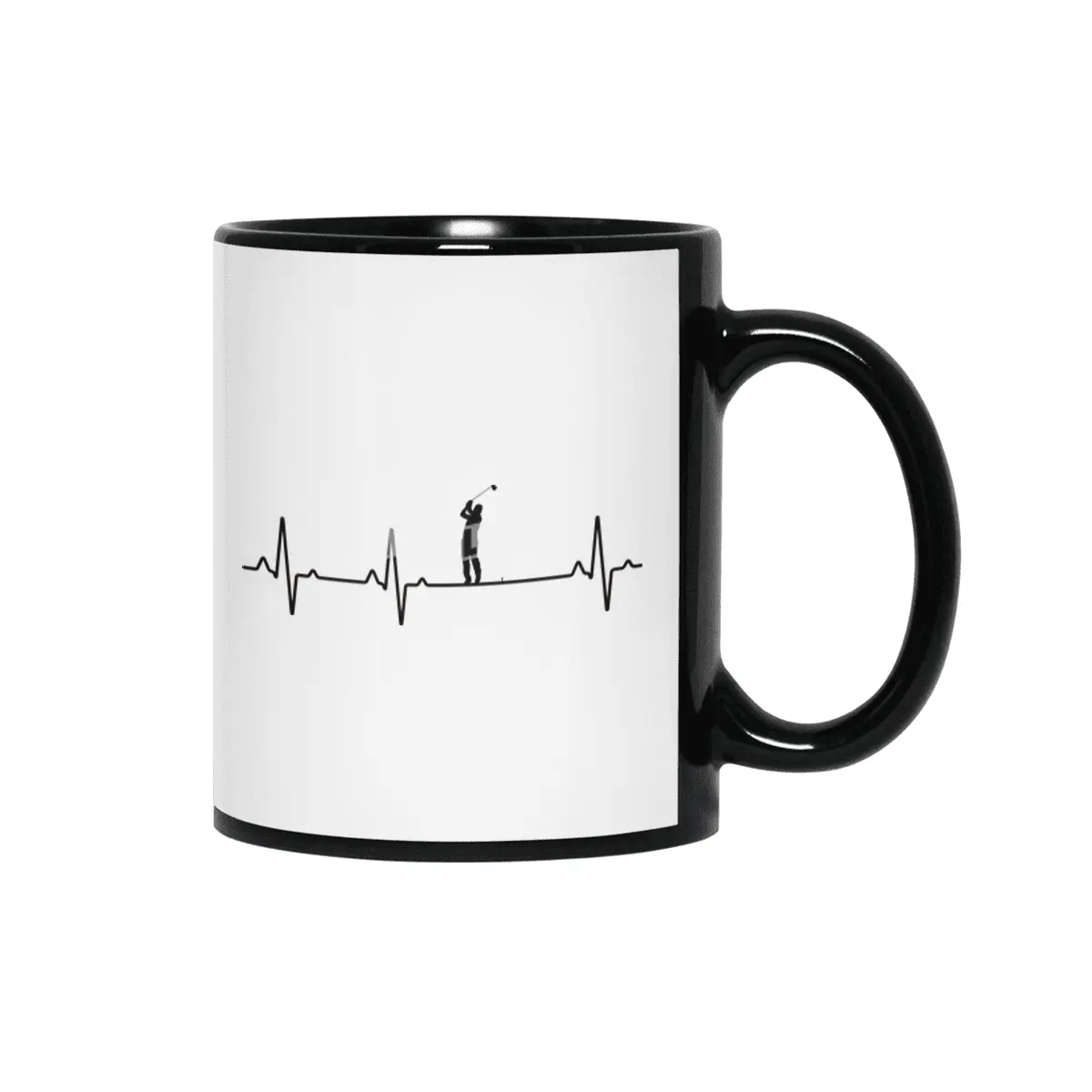 Heartbeat I EKG I Golf I Golfer I Ball I Gift Siyah Kupa