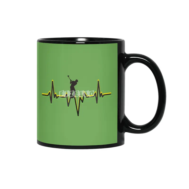 Golf Heartbeat for golf lover Siyah Kupa