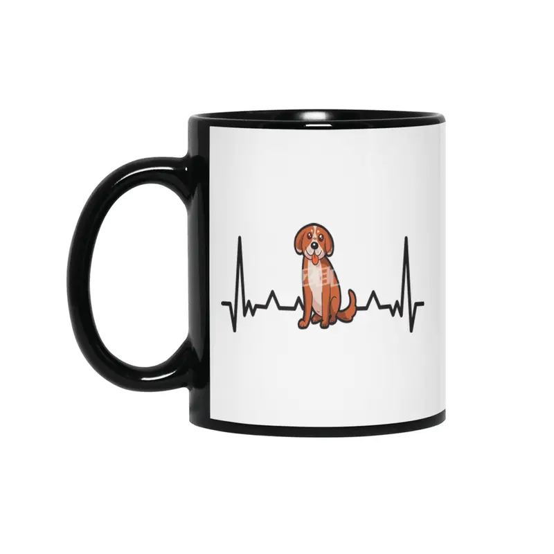 Cute Dog Puppy Heartbeat for Dog Lovers Siyah Kupa
