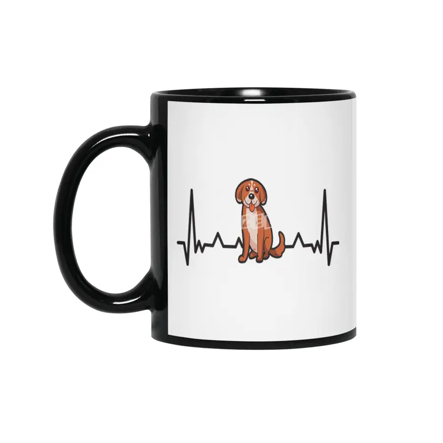 Cute Dog Puppy Heartbeat for Dog Lovers Siyah Kupa