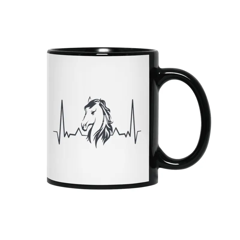 Horse Lover Heartbeat for Horse Lovers Siyah Kupa