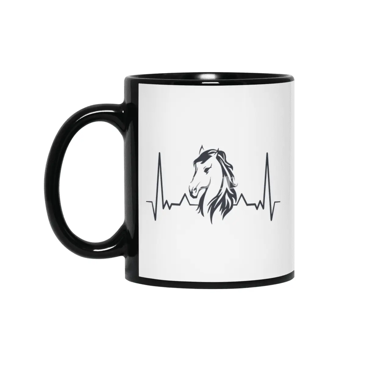 Horse Lover Heartbeat for Horse Lovers Siyah Kupa