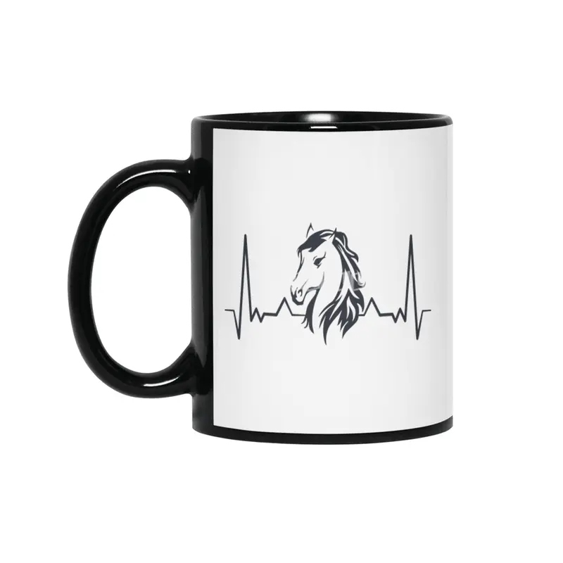 Horse Lover Heartbeat for Horse Lovers Siyah Kupa