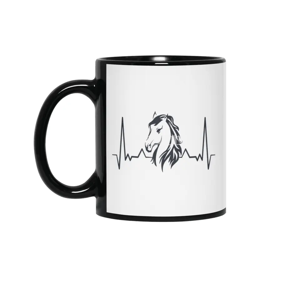 Horse Lover Heartbeat for Horse Lovers Siyah Kupa
