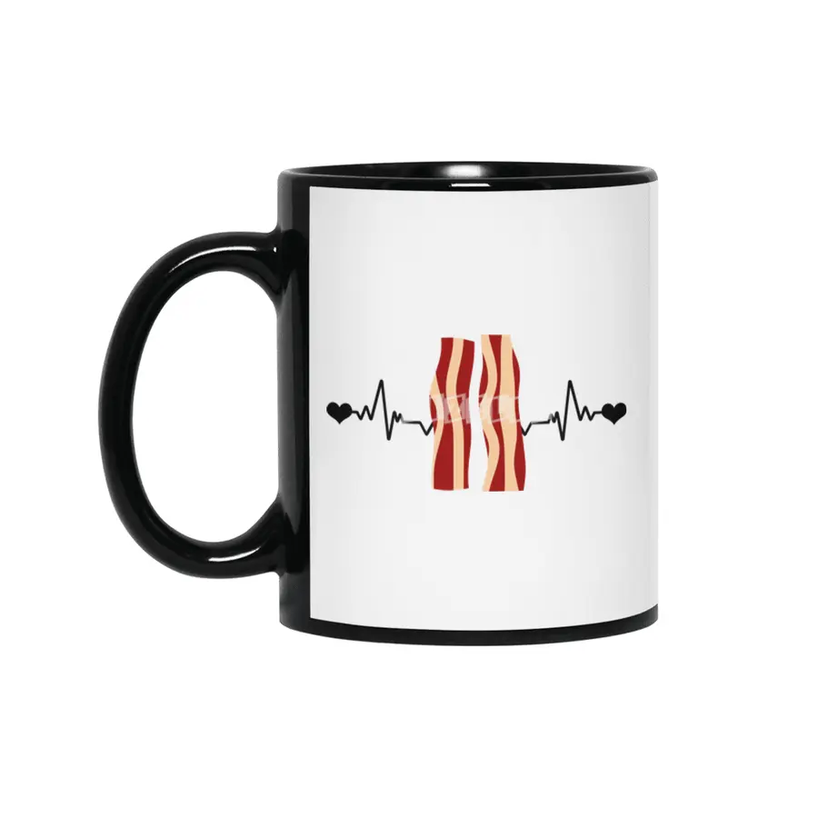 bacon heartbeat Siyah Kupa