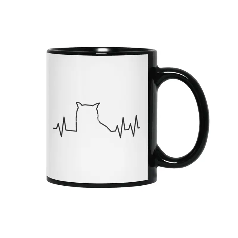 Owl Heartbeat Siyah Kupa