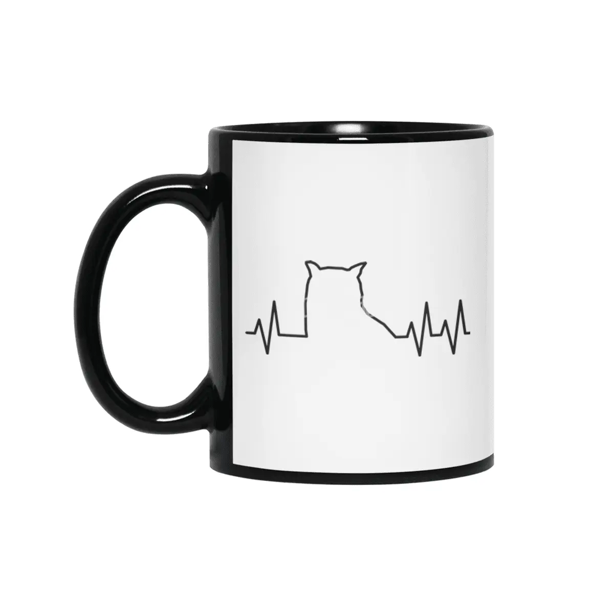 Owl Heartbeat Siyah Kupa