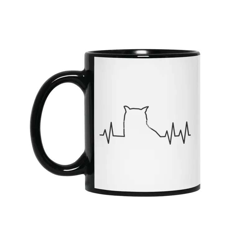 Owl Heartbeat Siyah Kupa
