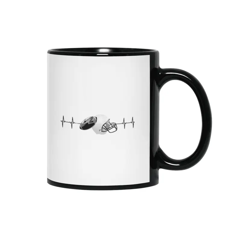 Rugby heartbeat design for players, coach and sports lovers boys, girls, teens, young, men and women Siyah Kupa