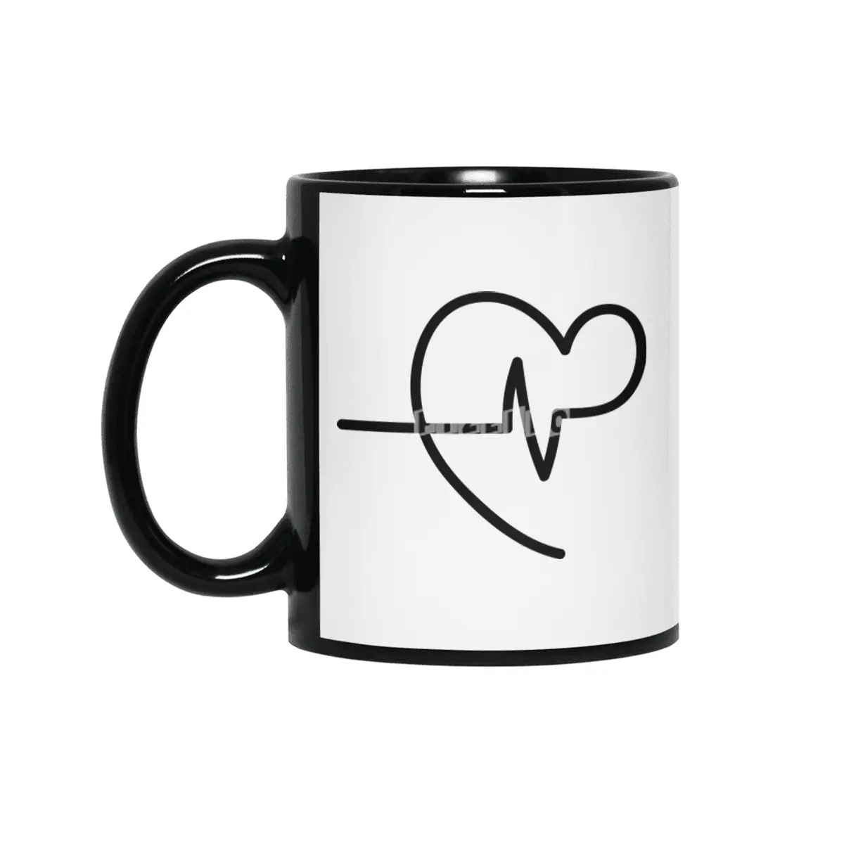 Heartbeat Siyah Kupa