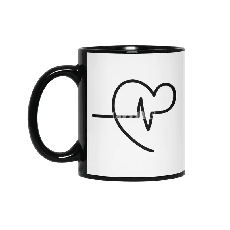 Heartbeat Siyah Kupa