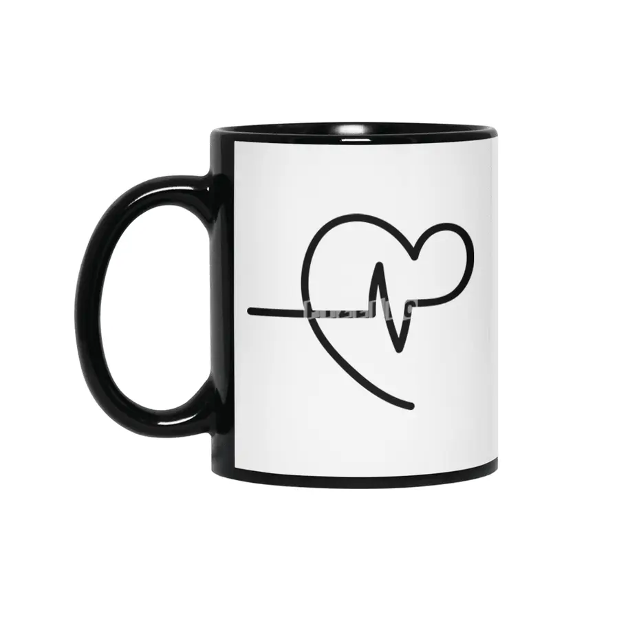 Heartbeat Siyah Kupa