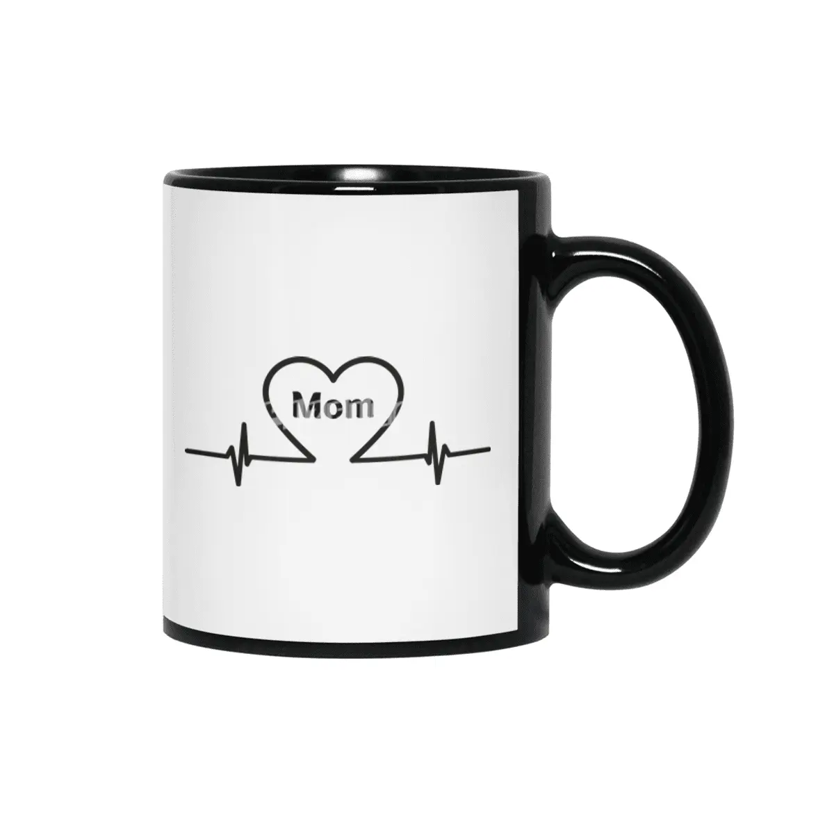 Heartbeat Mom - Mom Siyah Kupa