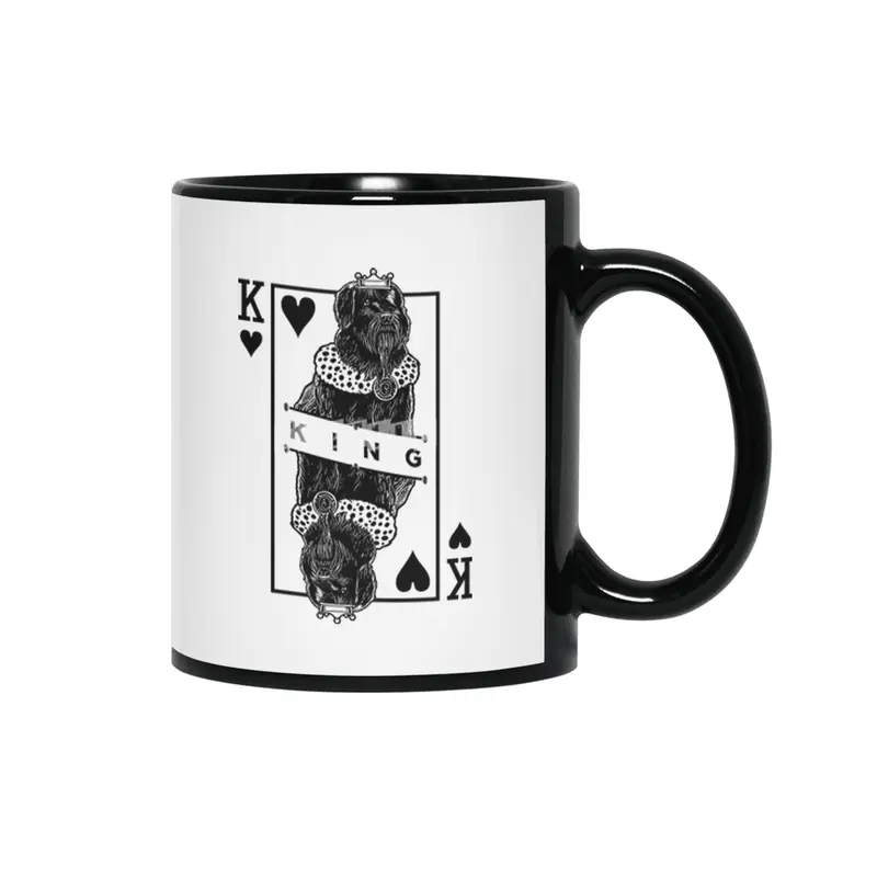 Black Russian Terrier King Of Hearts BRT Dog Lover Pop Art Siyah Kupa