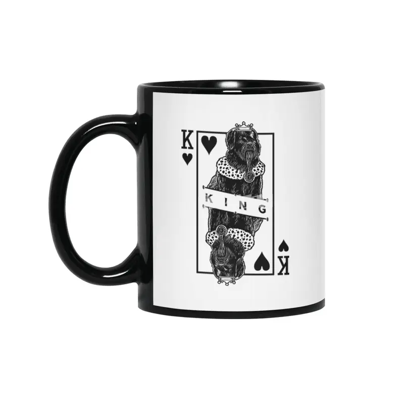 Black Russian Terrier King Of Hearts BRT Dog Lover Pop Art Siyah Kupa