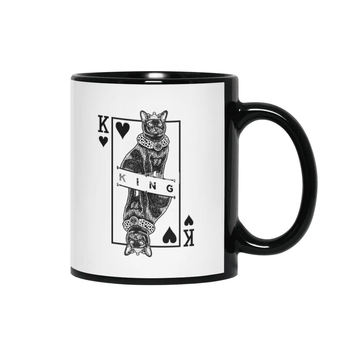 Burmese Cat Lover King Of Hearts Funny Pop Art Siyah Kupa