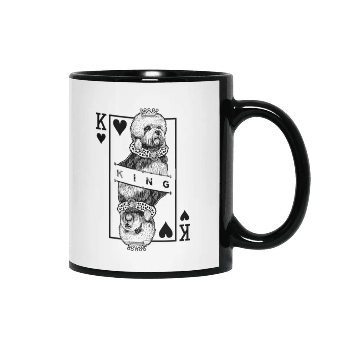 Dandie Dinmont Terrier King Of Hearts Funny Dog Lover Siyah Kupa
