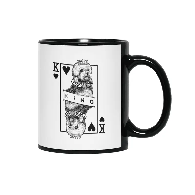 Dandie Dinmont Terrier King Of Hearts Funny Dog Lover Siyah Kupa