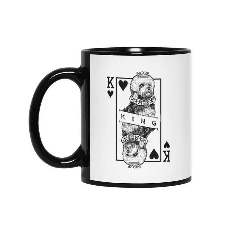 Dandie Dinmont Terrier King Of Hearts Funny Dog Lover Siyah Kupa