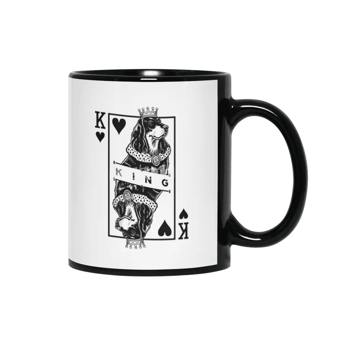 Gordon Setter King Of Hearts Funny Dog Card Pop Art Siyah Kupa