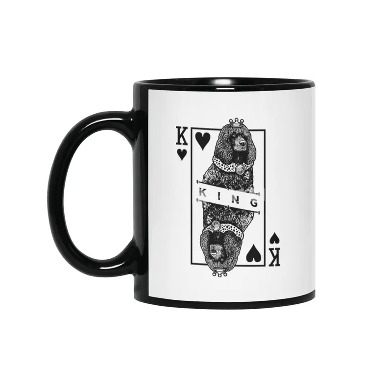 Irish Water Spaniel King Of Hearts Funny Whiptail Dog Lover Siyah Kupa