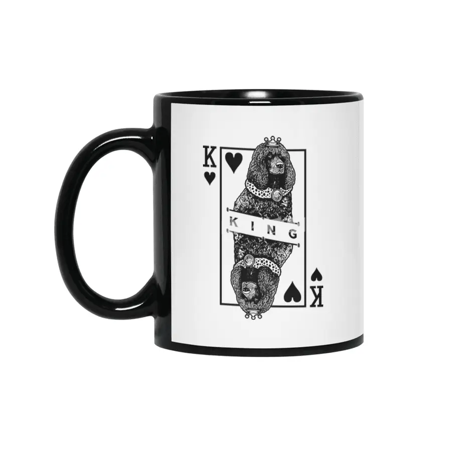 Irish Water Spaniel King Of Hearts Funny Whiptail Dog Lover Siyah Kupa