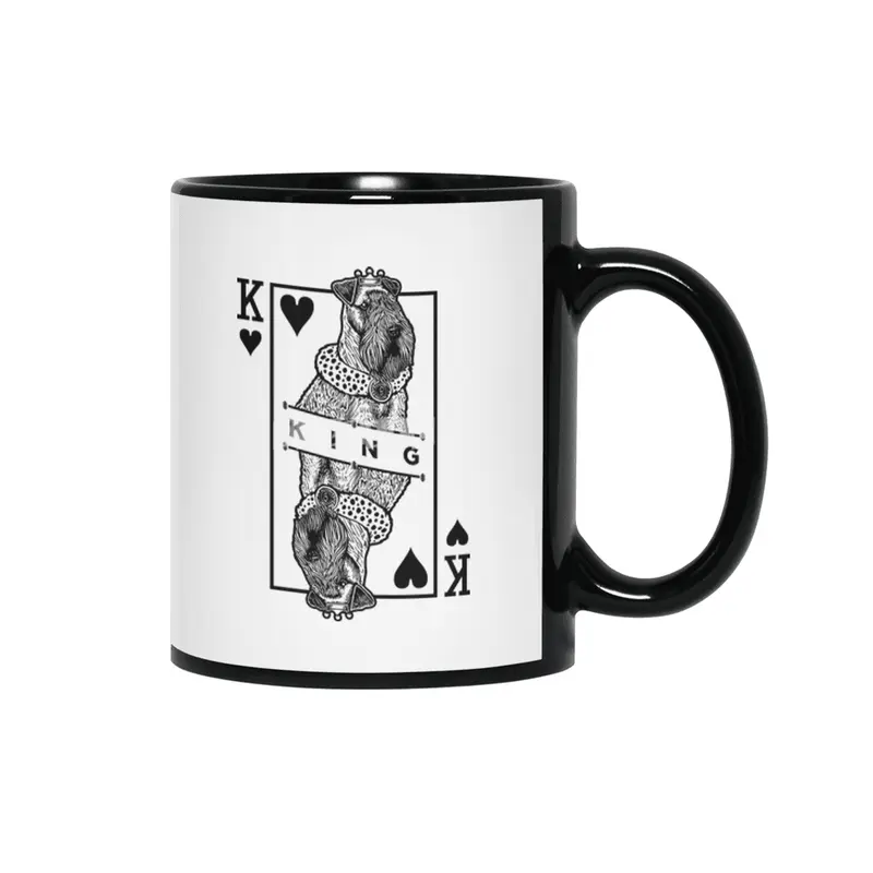 Kerry Blue Terrier King Of Hearts Funny Dog Lover Pop Art Siyah Kupa