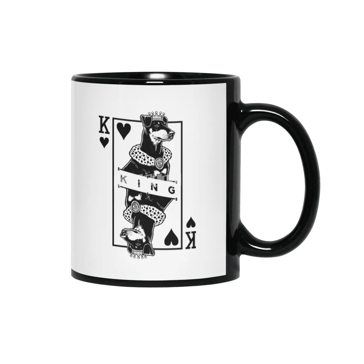 Manchester Terrier King Of Hearts Funny Dog Lover Pop Art Siyah Kupa