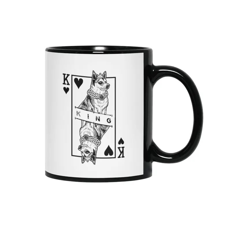 Norwegian Lundehund King Of Hearts Funny Dog Lover Pop Art Siyah Kupa