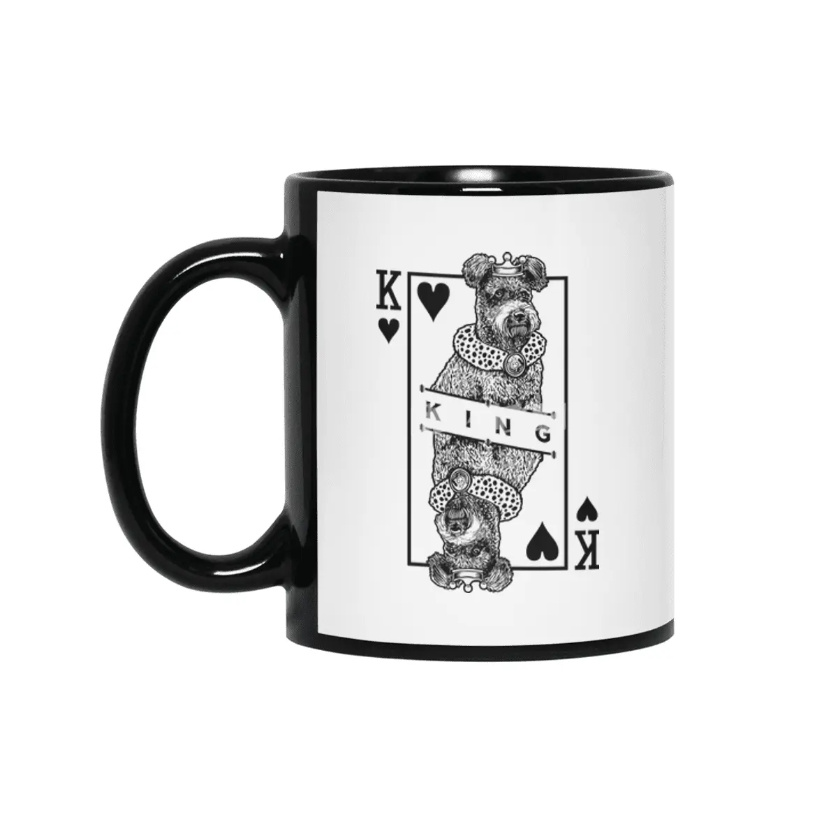 Pumi King Of Hearts Funny Pumik Dog Lover Pop Art Siyah Kupa