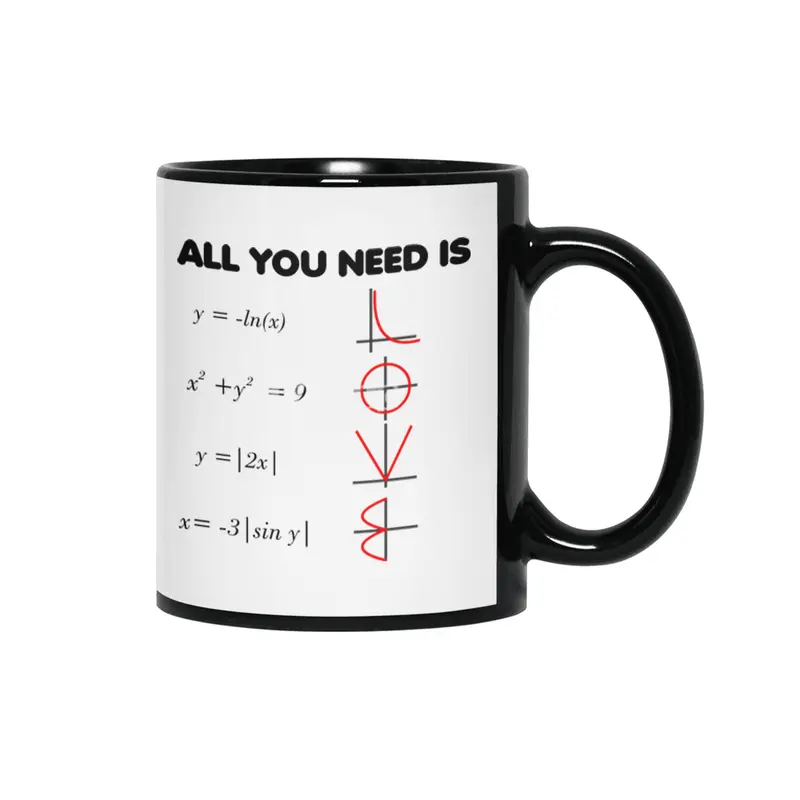 All you need is Love - Math theme Siyah Kupa