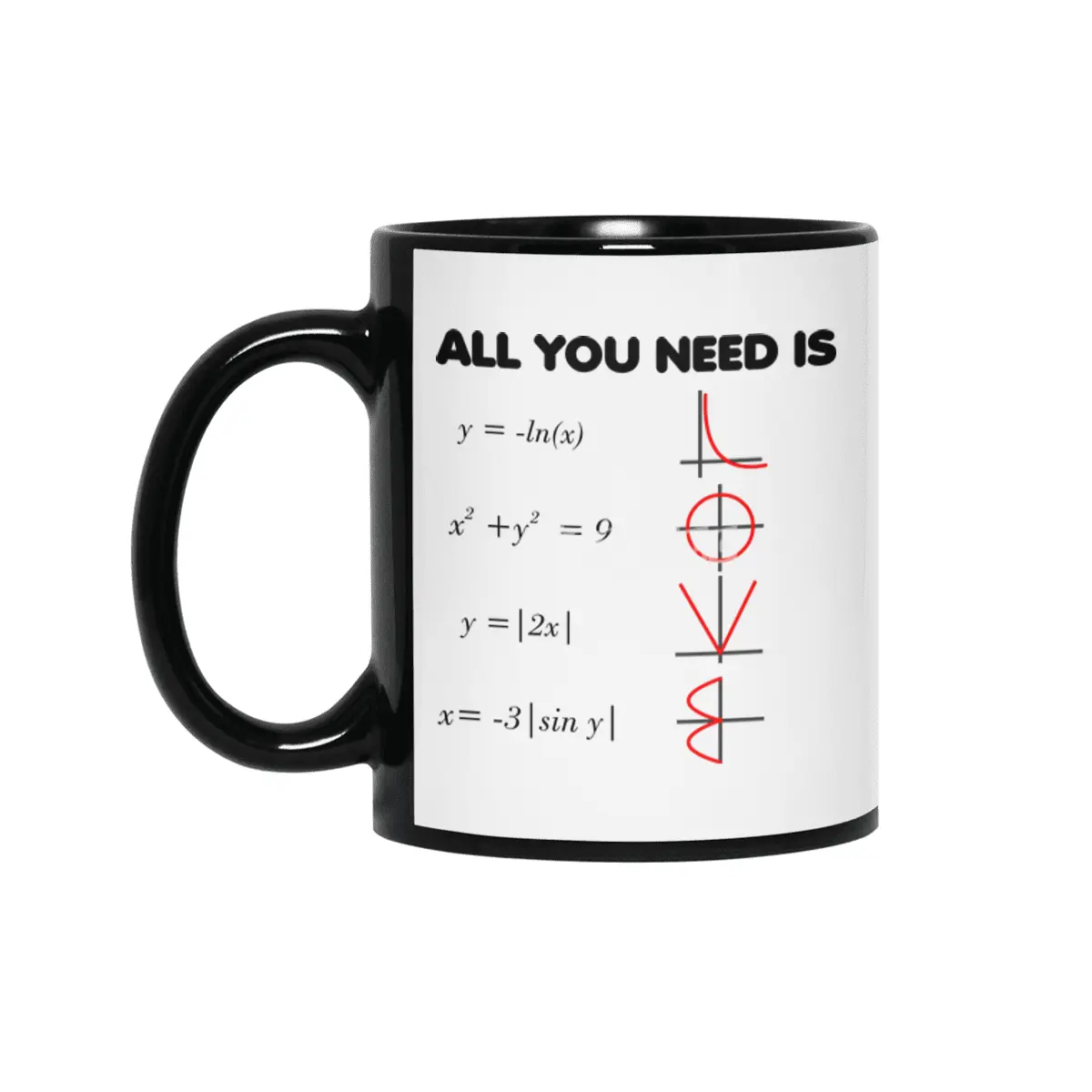 All you need is Love - Math theme Siyah Kupa