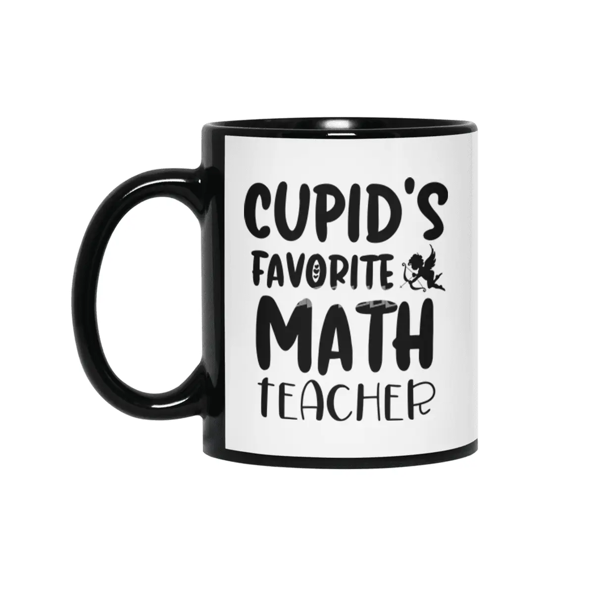 Cupids Favorite Math Teacher Valentines Day Gift Siyah Kupa