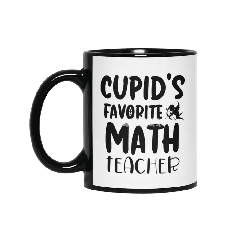 Cupids Favorite Math Teacher  Valentines Day Gift Siyah Kupa
