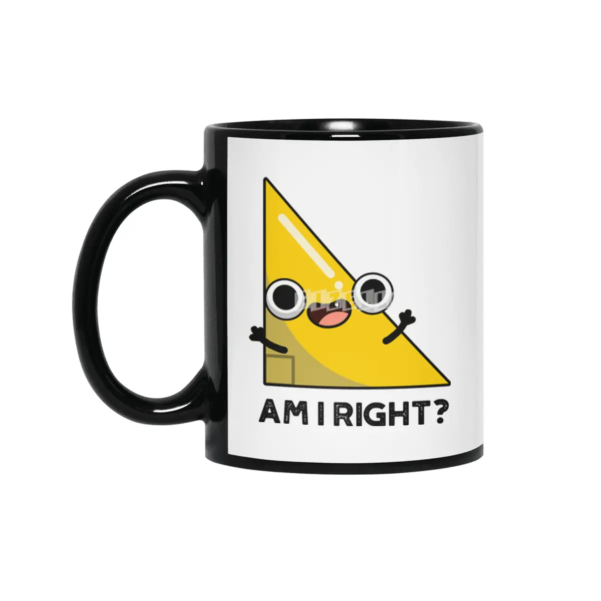 Am I Right Cute Geometry Math Pun Siyah Kupa