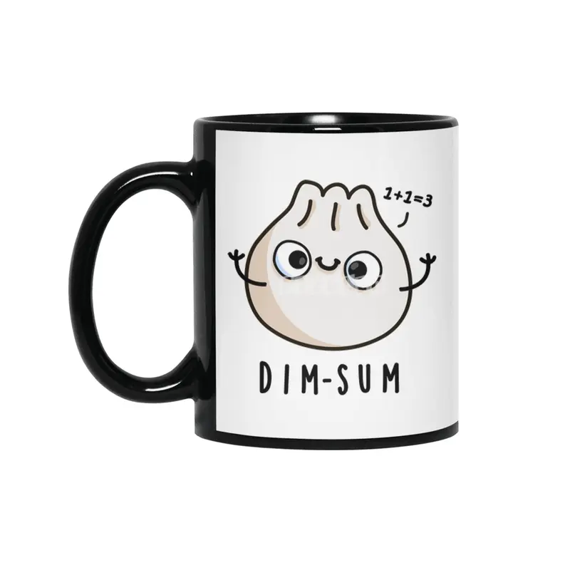 Dim Sum Cute Dimsum Bao Math Pun Siyah Kupa