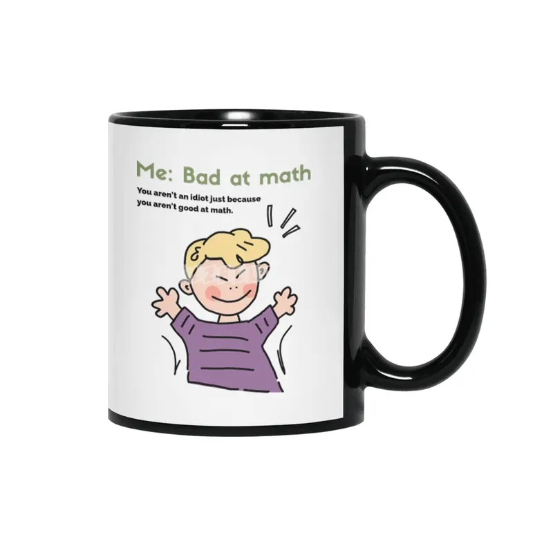 Bad at math x idiot tee Siyah Kupa