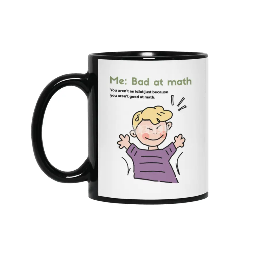 Bad at math x idiot tee Siyah Kupa