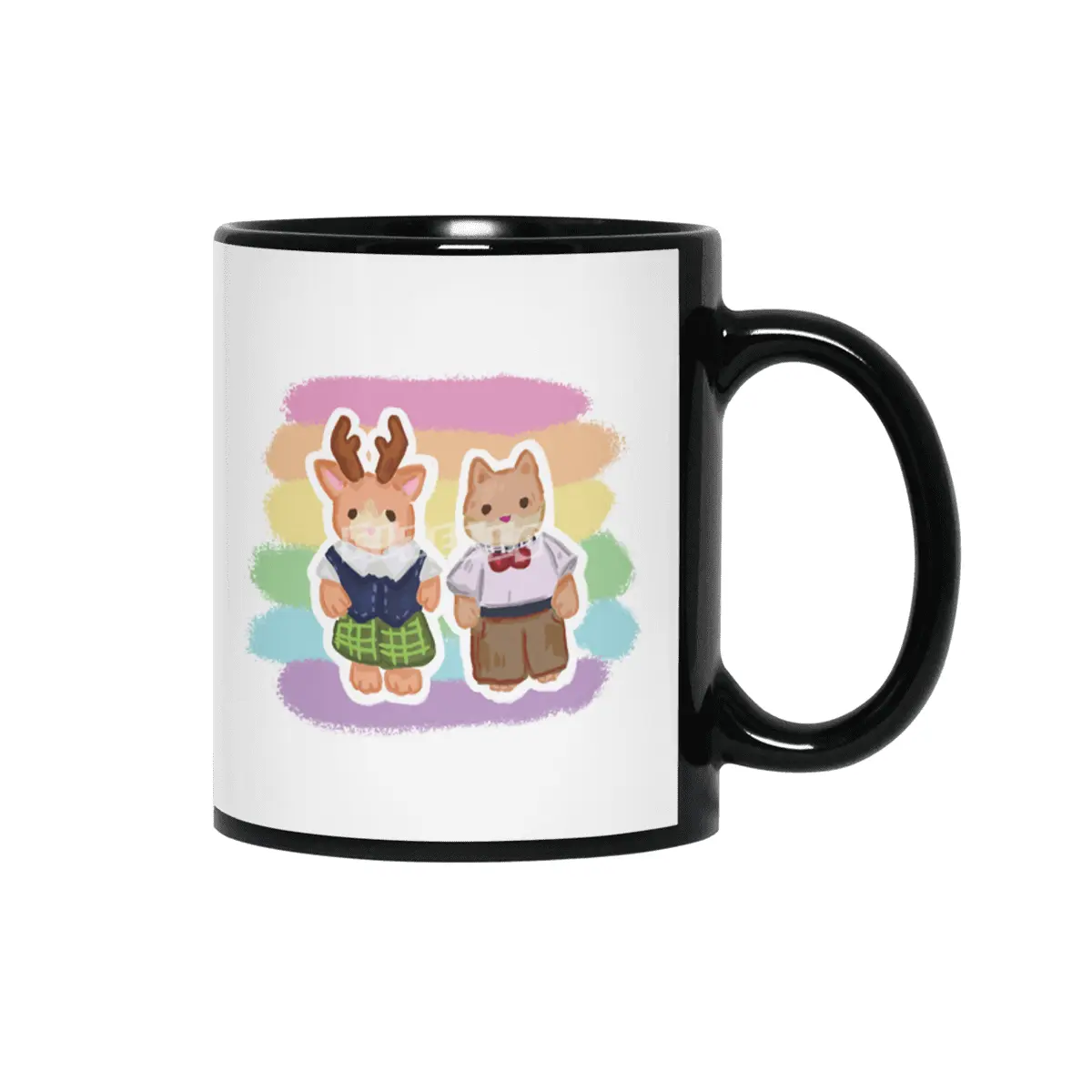 Critter Couple Reindeer & Shiba Inu Siyah Kupa