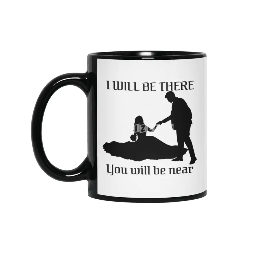 silhouette romantic couple with quotes Siyah Kupa