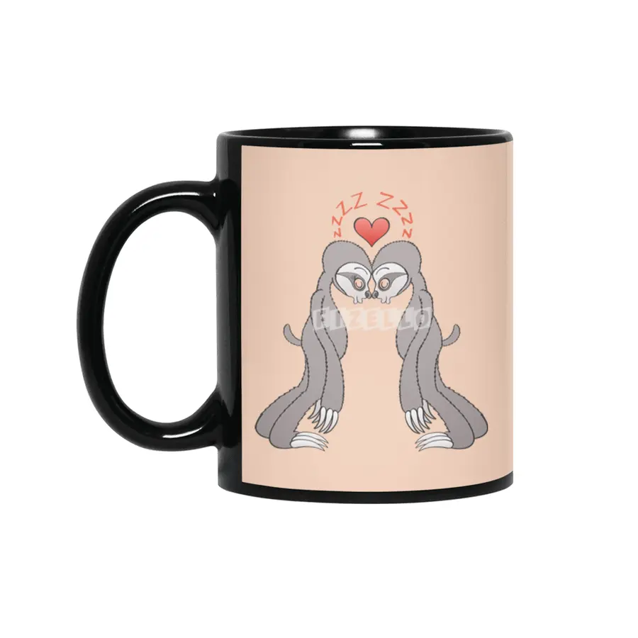 Couple of sweet sloths living a sleepy love Siyah Kupa